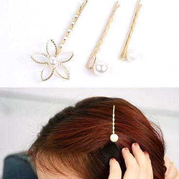 Set 3 kẹp tóc phối ngọc trai sang trọng cho phái nữ [BH: NONE]