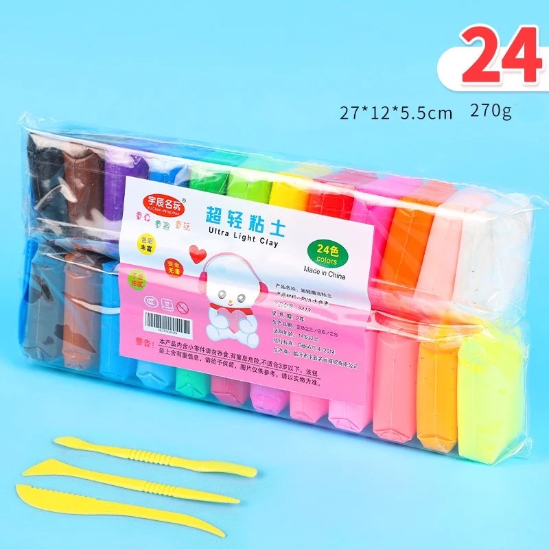 Combo bịch 24 gói đất sét  SIÊU NHẸ, KHÔNG ĐỘC HẠI cho bé vừa chơi vừa học