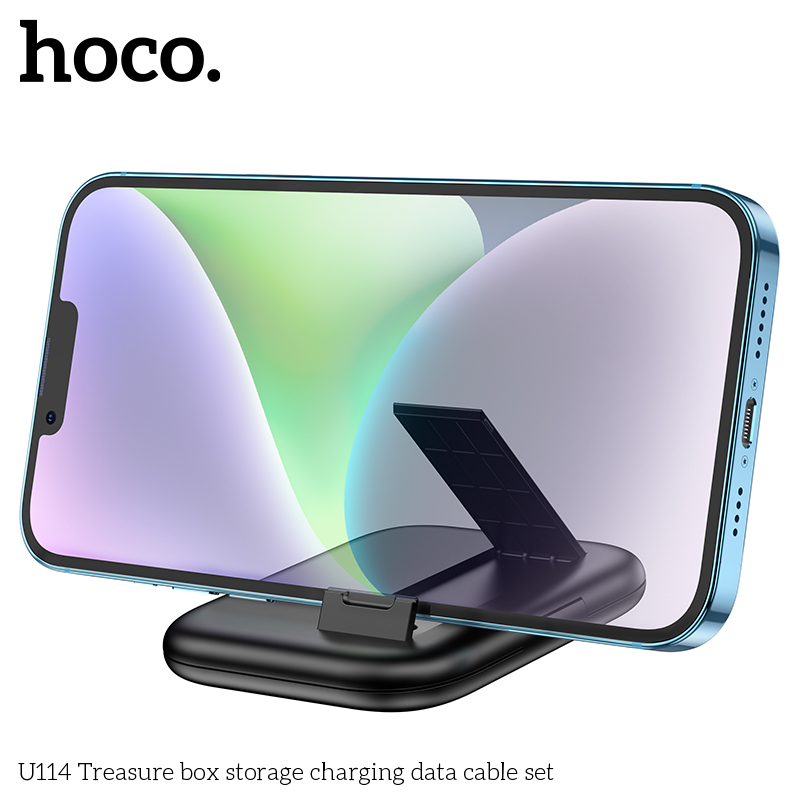 Cáp sạc nhanh 60w 3A HOCO U114 đa năng full bộ hộp đựng 4 cổng iPhone Lightning, Type C, Samsung Micro chuyển đổi thay thế linh hoạt chính hãng [BH 1 năm]