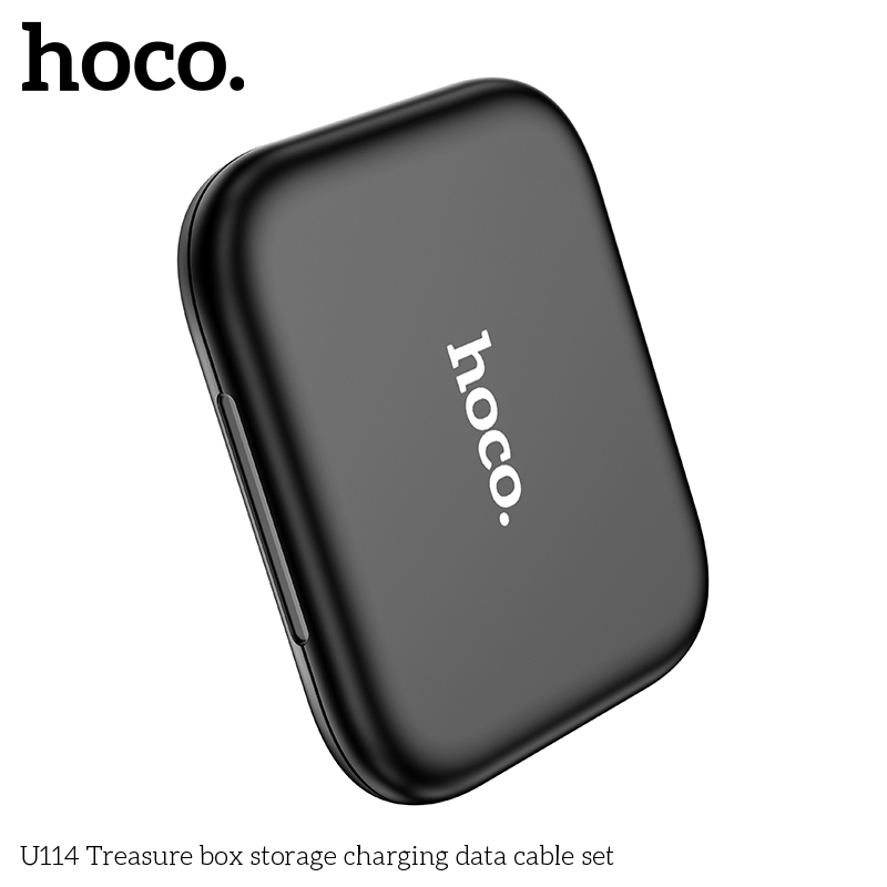 Cáp sạc nhanh 60w 3A HOCO U114 đa năng full bộ hộp đựng 4 cổng iPhone Lightning, Type C, Samsung Micro chuyển đổi thay thế linh hoạt chính hãng [BH 1 năm]