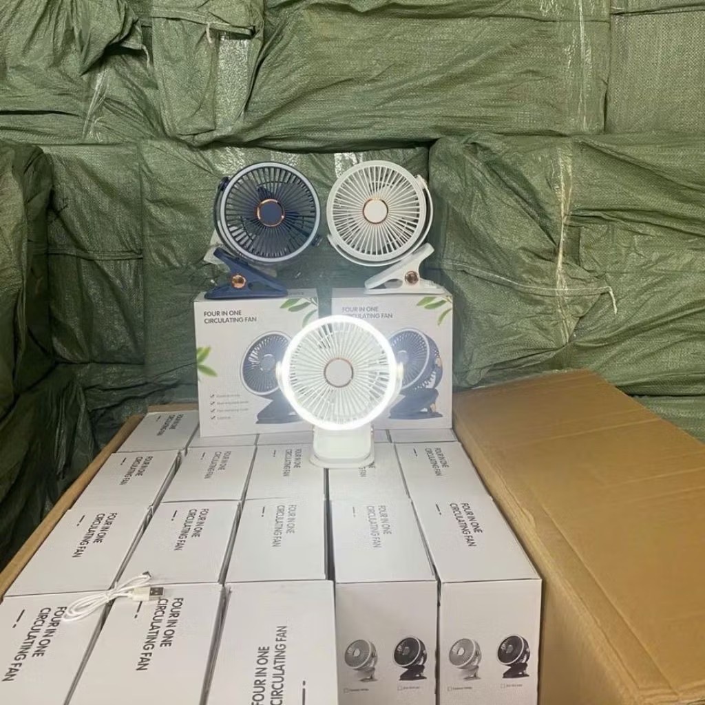 Quạt kẹp bàn FOUR in One có đèn led [BH: 1 TUẦN]