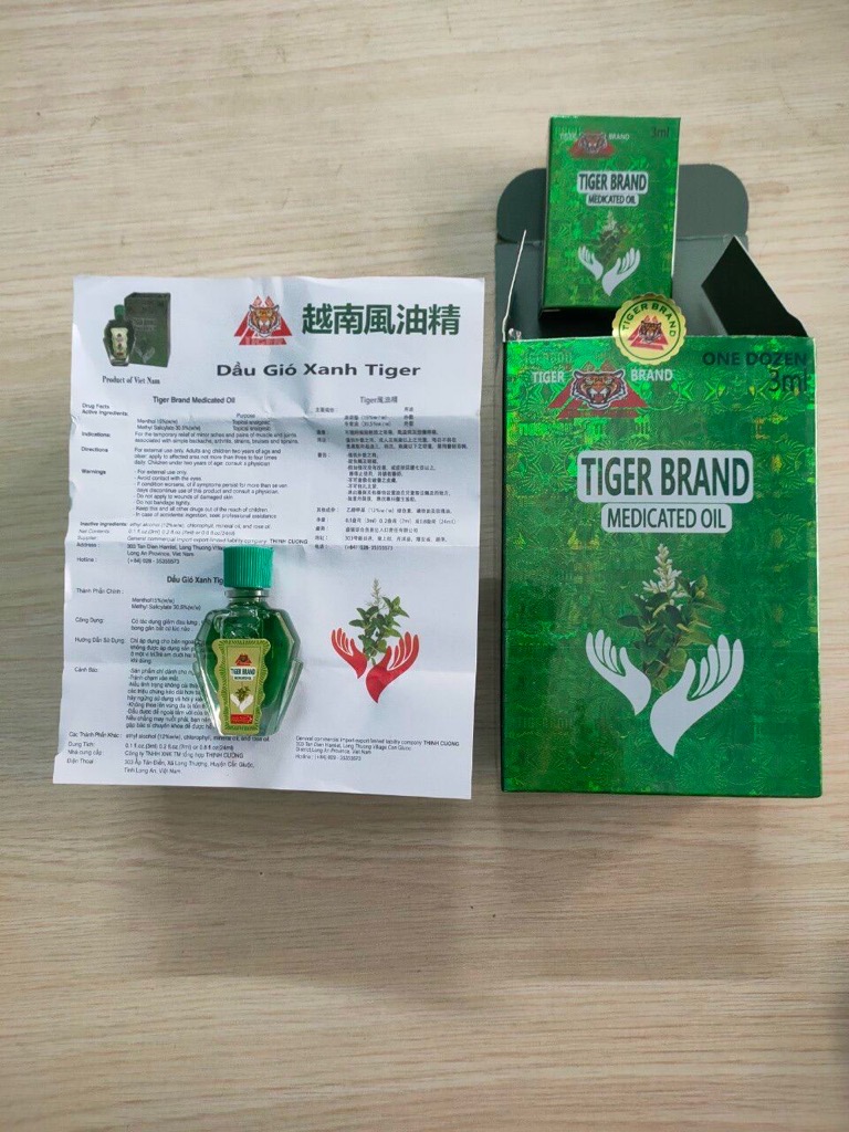 Dầu gió xanh Tiger Brand 3cc / pktn sale