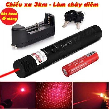 Đèn pin chiếu laser 303 tia đỏ [BH 1 tuần]