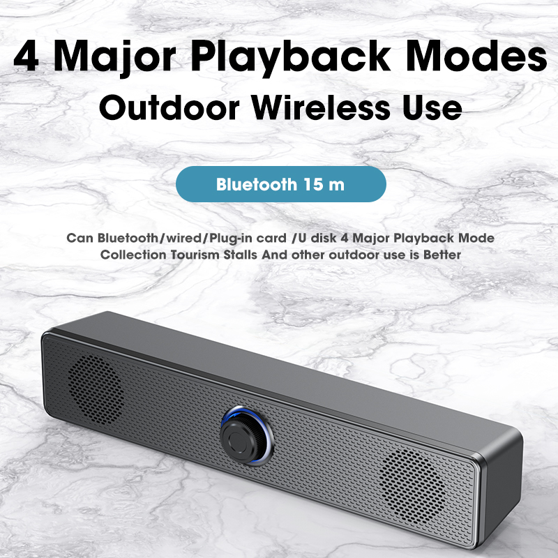 Loa bluetooth kiêm loa vi tính 2.0 Leerfei E-350T loa kiểu soundbar dài để bàn [BH 3 tháng]