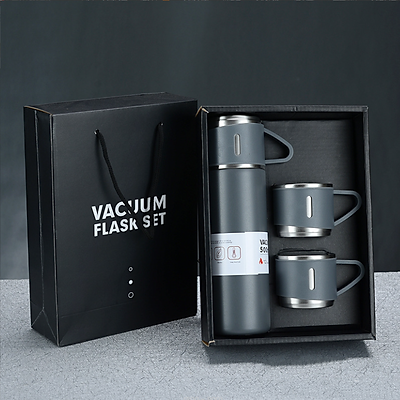 Bộ Bình Giữ Nhiệt Inox 500ml Kèm 2 Ly Nước Cách Nhiệt Cao Cấp [BH: NONE]