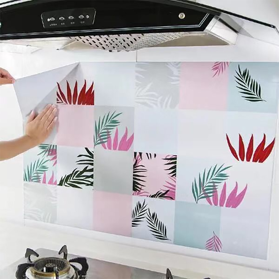 Giấy dán tường nhà bếp 60x90 chống dầu mỡ, chống nước bạc hoạ tiết Hoa Văn / pktn sale
