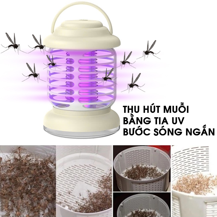 Đèn phượt, cắm trại kiêm bắt muỗi 2in1 có quai cầm/ treo tiện lợi [BH: NONE]
