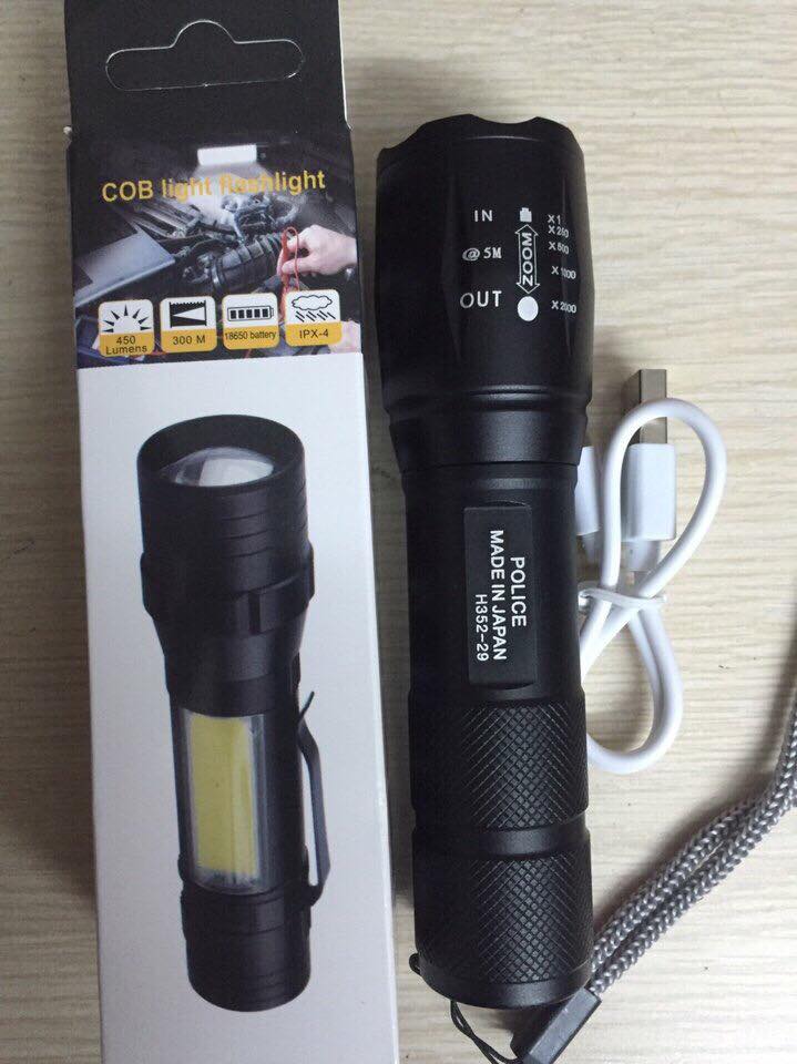 Đèn pin Police H352-29 / 806  Cob light flashlight Japan kiểu T6-29 siêu sáng Zoom X2000 [BH 1 tuần]