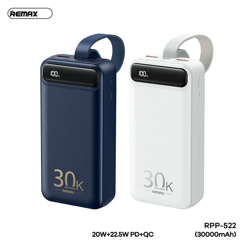 Pin sạc nhanh 22.5w Remax RPP-522 30.000mAh PD QC3.0 sạc dự phòng Chính Hãng [BH: 1 năm]