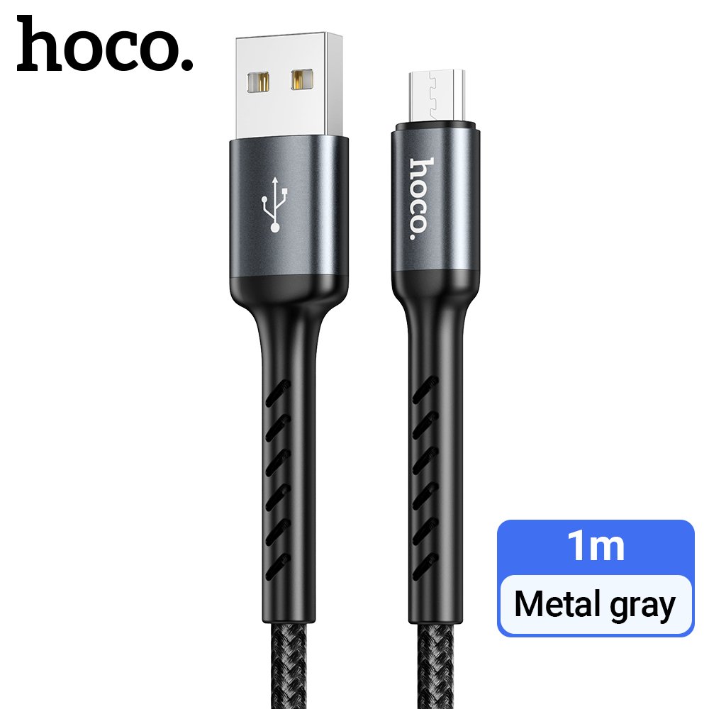 Cáp sạc 3A HOCO DM-X2 Micro (usbA ra Micro; a-m) dây dù chính hãng 1m