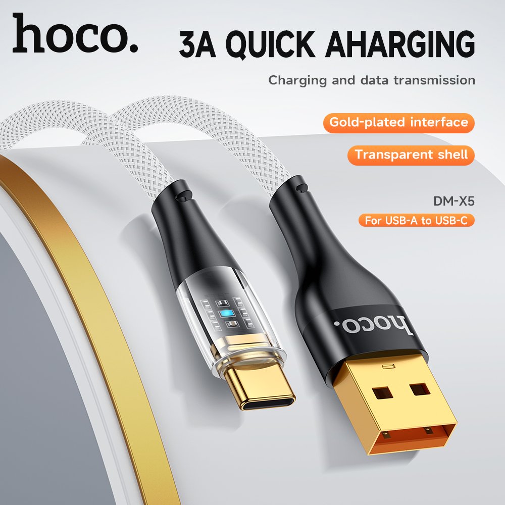 Cáp sạc nhanh 3A HOCO DM-X5 (usb ra type-c) 1m chính hãng [BH 1 năm]