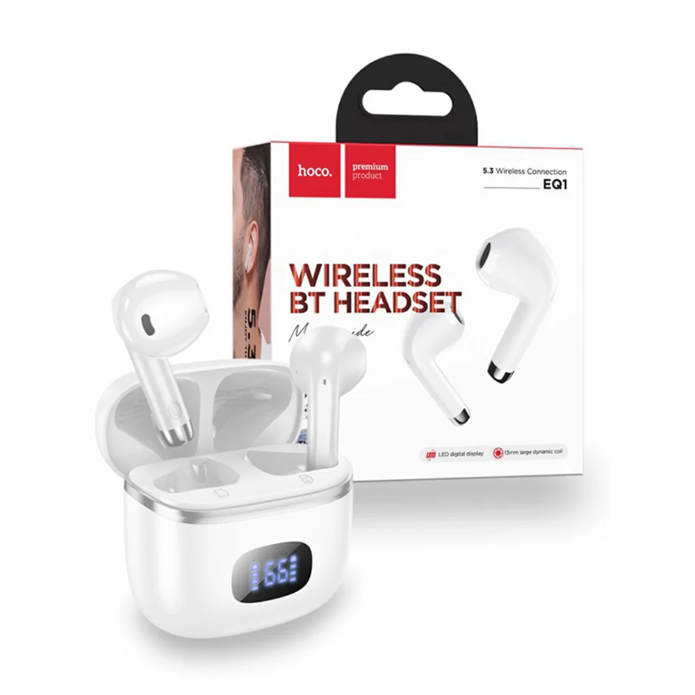 Tai nghe bluetooth Hoco EQ1 V5.3 True Wireless kiểu dáng airpods chính hãng [BH: 1 năm]