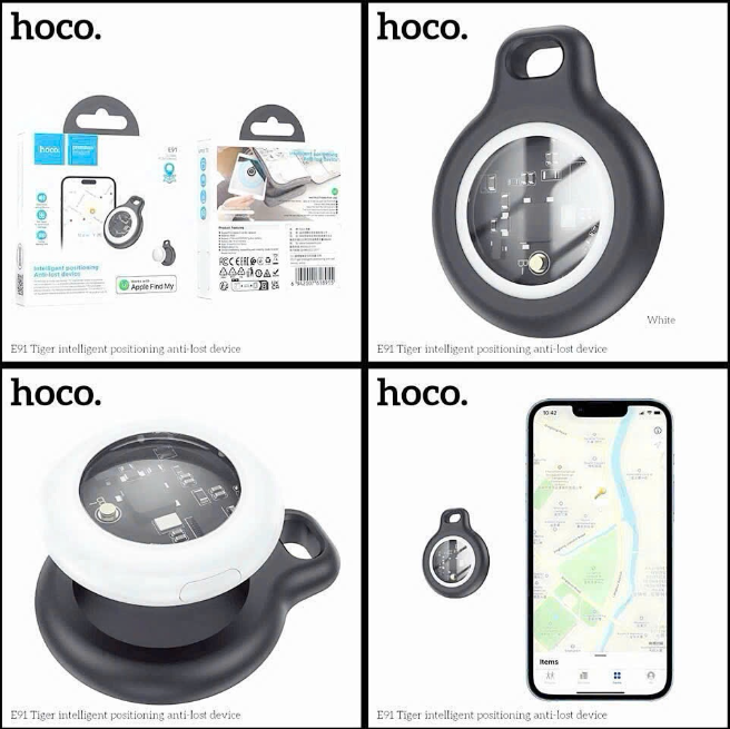 Thiết bị định vị toàn cầu HOCO E100 mẫu AirTag trong suốt siêu đẹp