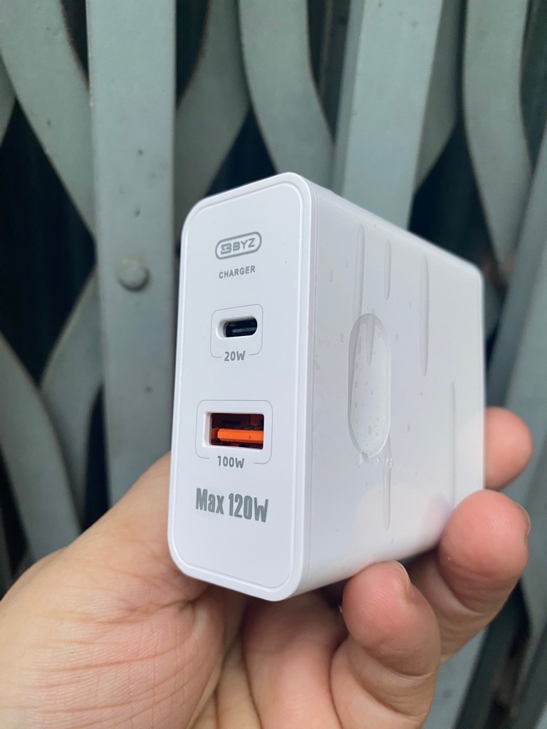 Cóc sạc nhanh 120w BYZ G115 (1 cổng usb QC3.0 vs 1 cổng type-c PD) chính hãng [BH 6 tháng]