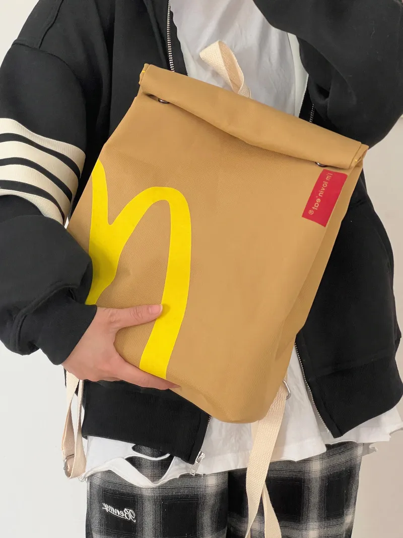 Balo túi xách, túi đeo Mcdonalds chữ M cho bé đi học, đi phượt phong cách Hàn Quốc / pktn sale