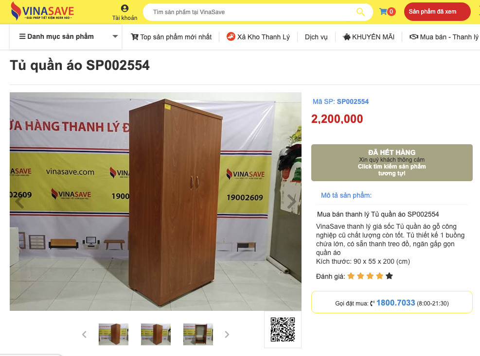 [Hàng cũ] Tủ gỗ đựng quần áo 200 x 90 x 55 (cm) [Còn mới 95%, trày mặt bên như hình, cần thanh lý bán rẻ] / pktn sale