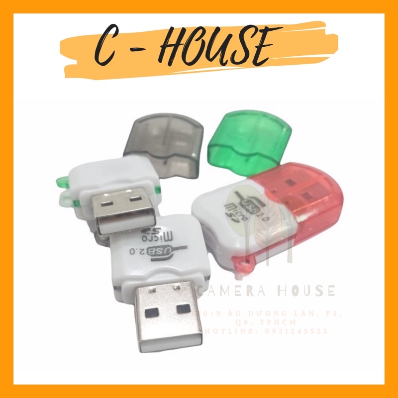 Đầu đọc thẻ nhớ nhựa nhí rẻ nắp màu ngắn / pktn sale