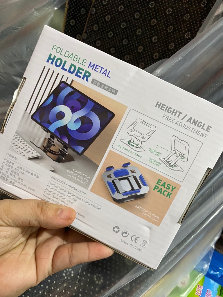 Giá đỡ ipad FOLDABLE METAL HOLDER L08/ S115 xoay 360 độ kim loại nặng xịn [BH: NONE]