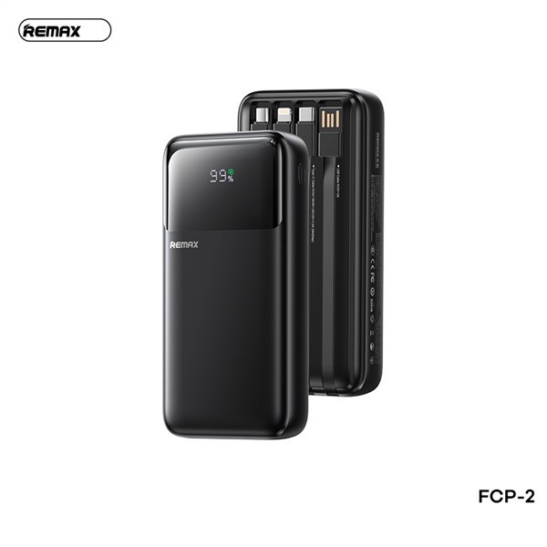Pin sạc nhanh 22.5w REMAX FCP-2 20.000mAh dự phòng kèm cáp liền pin chính hãng QC3.0 PD [BH 1 năm]