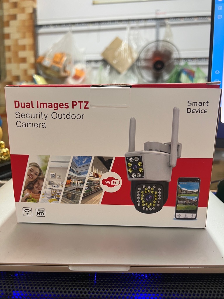 Camera IP WIFI P2P 2 mắt hộp đỏ Yoosee 6.0 IP66 CÓ LED BAN ĐÊM Dual Images PTZ [BH: 6 Tháng]