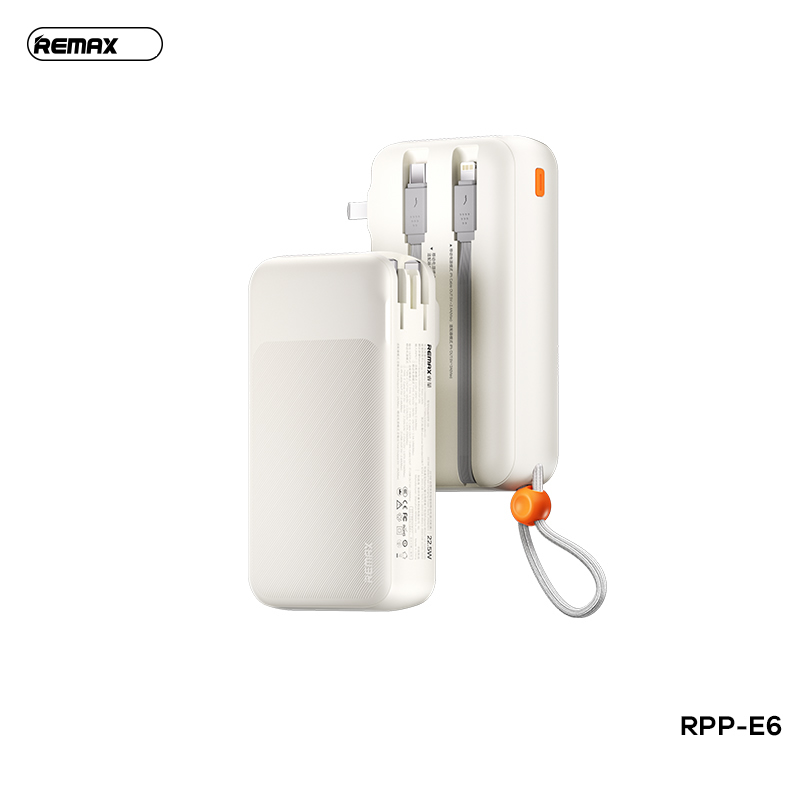 Pin sạc dự phòng REMAX RPP-E6 20.000 sạc nhanh 22.5w+QC3.0 pin có nhiều đầu thay sạc tiện mang theo du lịch[BH 1 Năm]