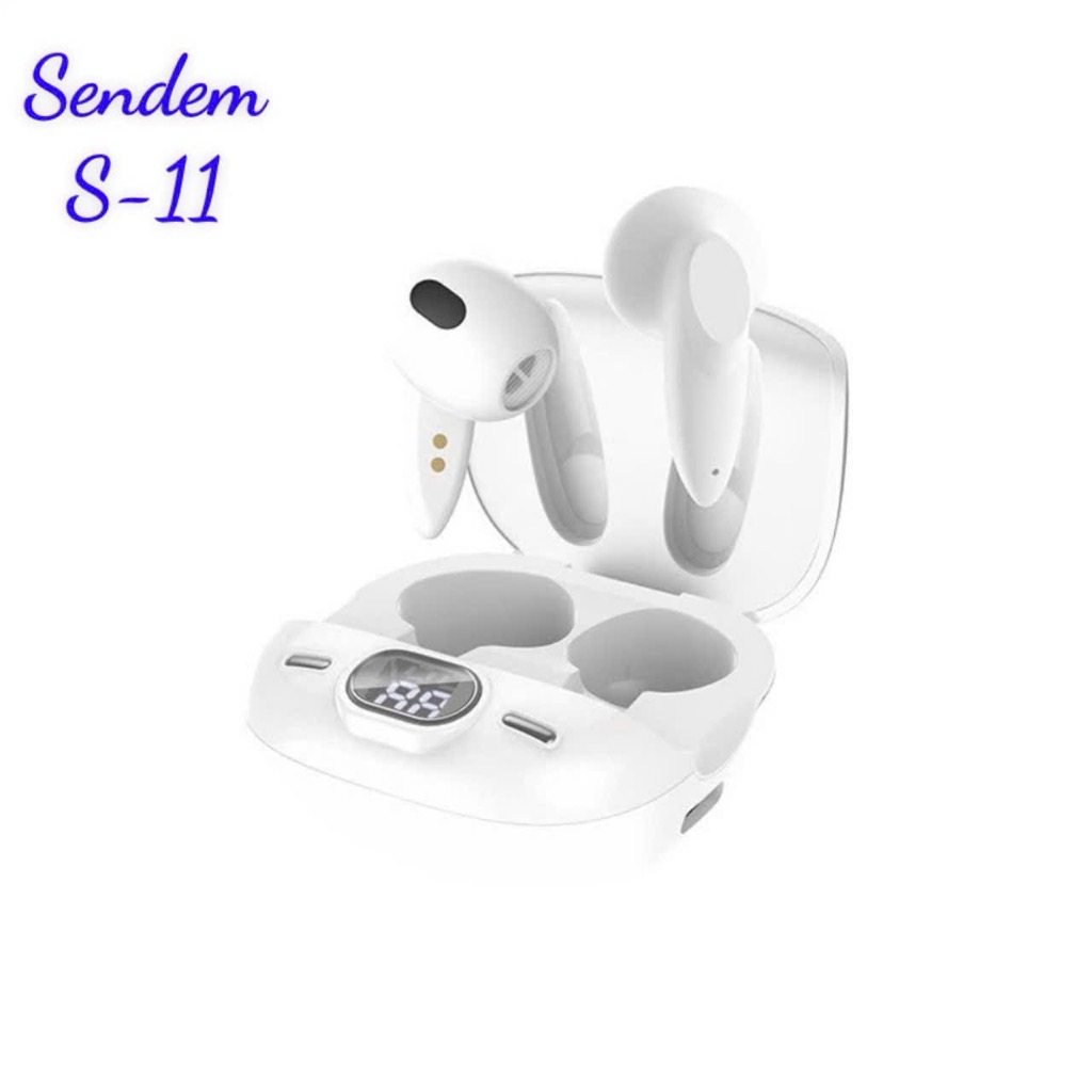 Tai nghe bluetooth  Sendem S-11, 2 tai có doc sạc, không nút cao su [BH: 6 tháng]