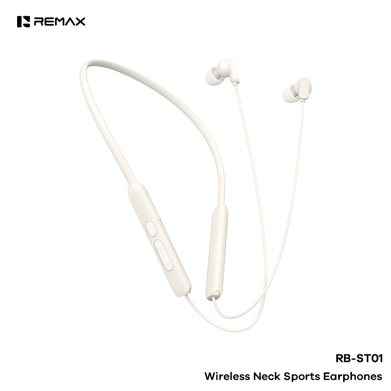 Tai nghe bluetooth REMAX RB-ST01 mẫu thể thao choàng cổ siêu tiện lợi bluetooth v6.0 pin 180mAh chính hãng