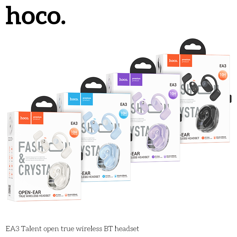 Tai nghe bluetooth HOCO EA3 true wireless kiểu dáng airpods móc tai chính hãng [BH 1 năm]
