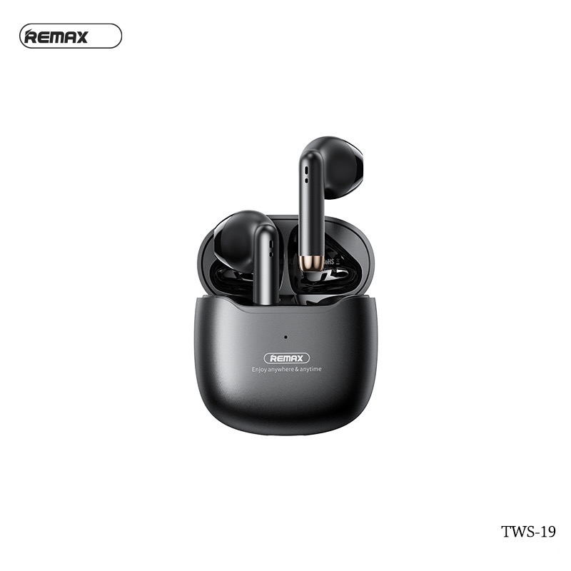 Tai nghe bluetooth REMAX TWS-19 true wireless kiểu dáng airpods có đế sạc chính hãng [BH 1 năm]