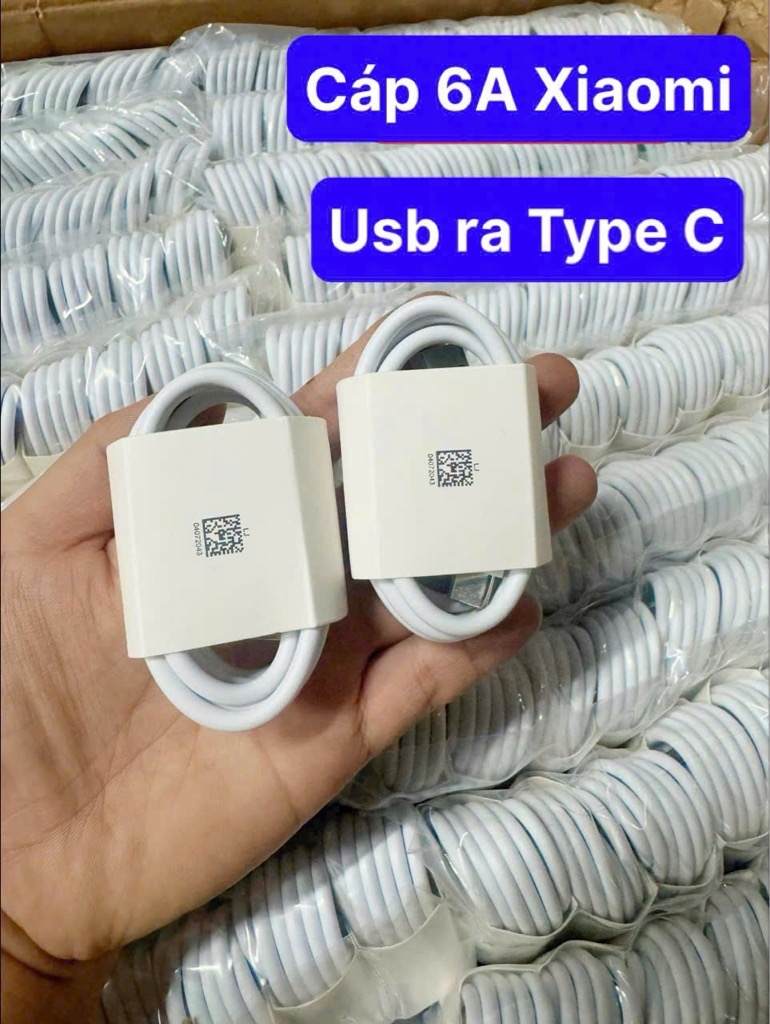 Cáp sạc 6A Xiaomi Type C (usc ra Type C, a-c) dây nhựa [BH: 1 tháng]