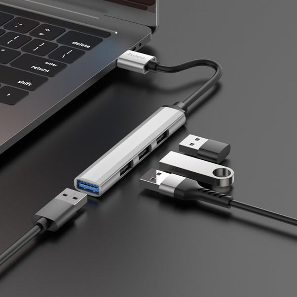 Cáp chuyển cổng USB HOCO HB26 ra usb 3.0 vs 3 usb 2.0 (hub usb) chính hãng [BH 1 năm]