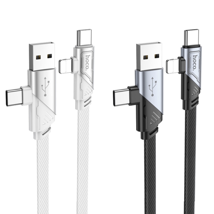 Cáp sạc nhanh 60w HOCO U119 4in1 đa năng (usb / typec ra iphone lightning / type-c - 2 đầu typec) chính hãng [BH 1 năm] / pktn sale