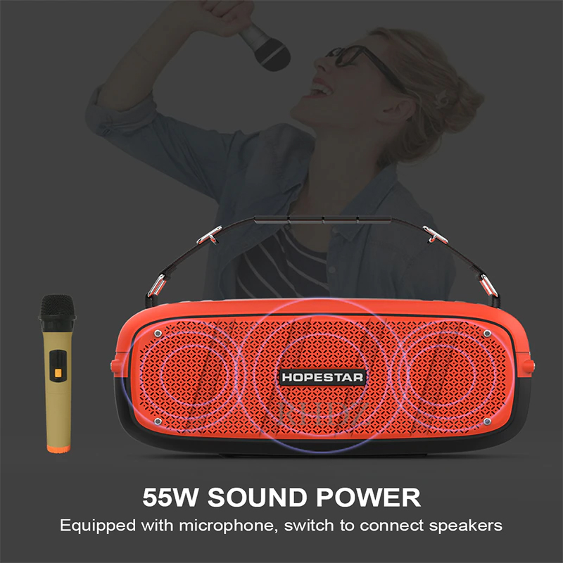 Loa bluetooth karaoke Hopestar A20 PRO 55w kèm 1 micro không dây {còn xanh và vàng} [BH: 6 THÁNG]