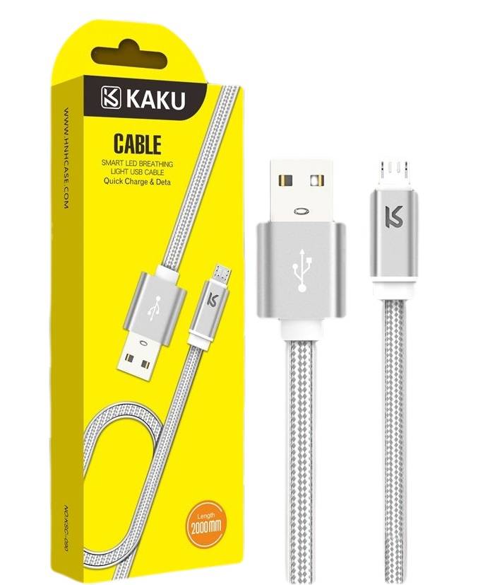 Cáp sạc nhanh samsung 2m KAKU KSC-090 tự ngắt chui micro có led chính hãng [BH 6 tháng] / pktn sale