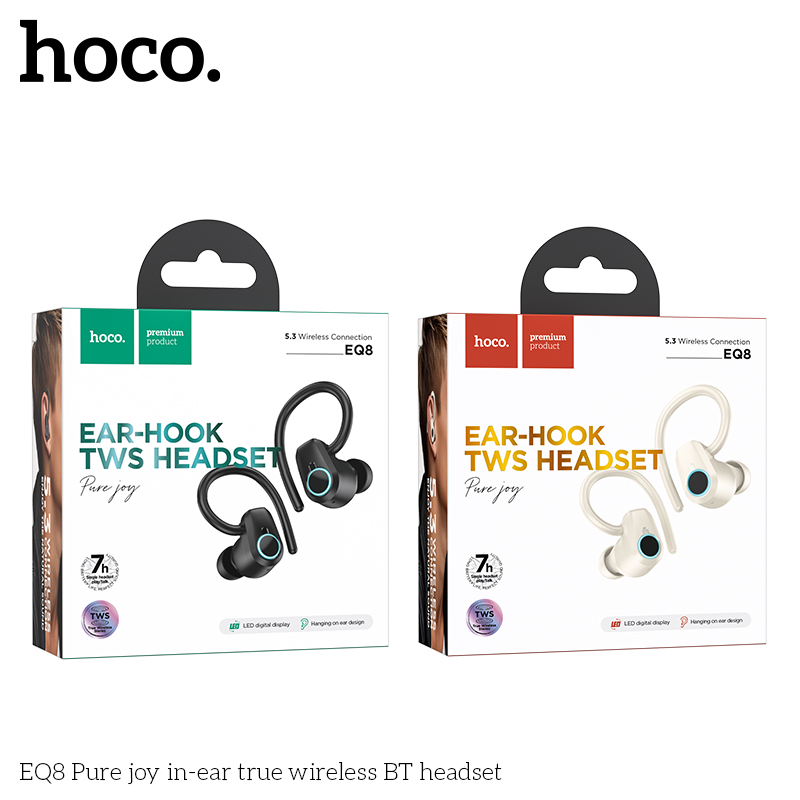 TAI NGHE BLUETOOTH HOCO EQ8 KIỂU DÁNG AIRPODS MÓC TAI SIÊU ĐẸP CHÍNH HÃNG [BH: 1 NĂM]