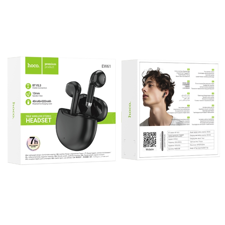 Tai nghe bluetooth Hoco EW61 true wireless kiểu airpods chính hãng [BH 1 năm]