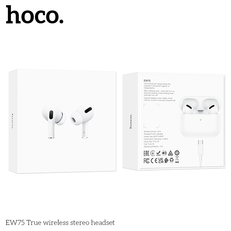 Tai nghe bluetooth Hoco EW75 true wireless kiểu airpods PRO chính hãng [BH 1 năm]