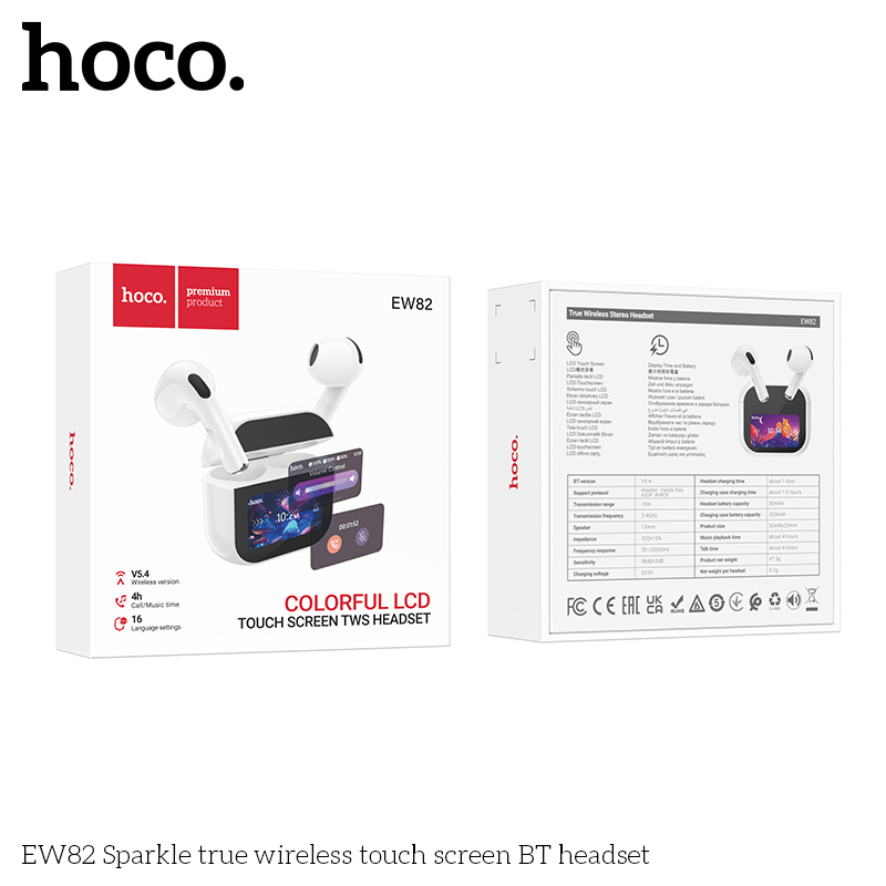 Tai nghe bluetooth HOCO EW82 mẫu airpods pro3 kèm màn hình cảm ứng siêu tiện lợi