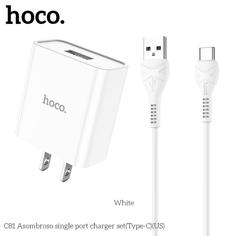 Bộ sạc nhanh Hoco C81 Type-C 2.1A chính hãng [BH: 1 năm]