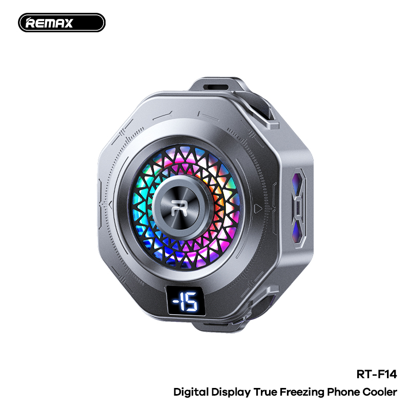 Sò lạnh REMAX RT-F14 quạt tản nhiệt cho điện thoại có LCD hiển thị nhiệt độ chính hãng