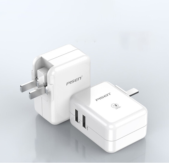 Cóc sạc nhanh iPhone iPad PISEN TS-C070 2 cổng usb 2.1A chính hãng 2.4A [BH 1 năm]