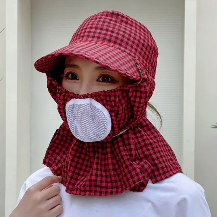 Mũ nón lưỡi trai chống nắng kèm khẩu trang che mặt và cổ