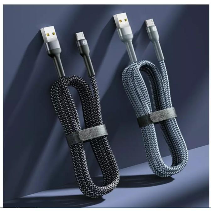 Cáp sạc nhanh 2.4A Micro REMAX RC-124m (usb ra Micro samsung) 1m chính hãng dây dù [BH 1 năm]