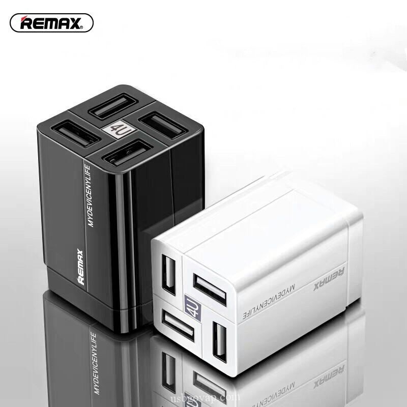 Cóc sạc nhanh 4 cổng usb Remax RP-U43 CN chính hãng 3.4A [BH 1 năm]