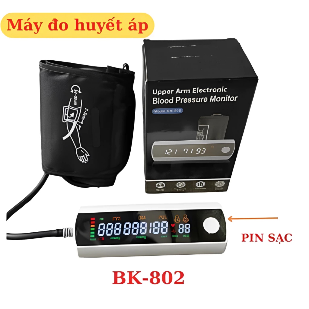 Máy đo Huyết áp Cổ Tay Nhịp Tim điện Tử BK-802 chăm sóc sức khỏe tại nhà [BH: 1 THÁNG]