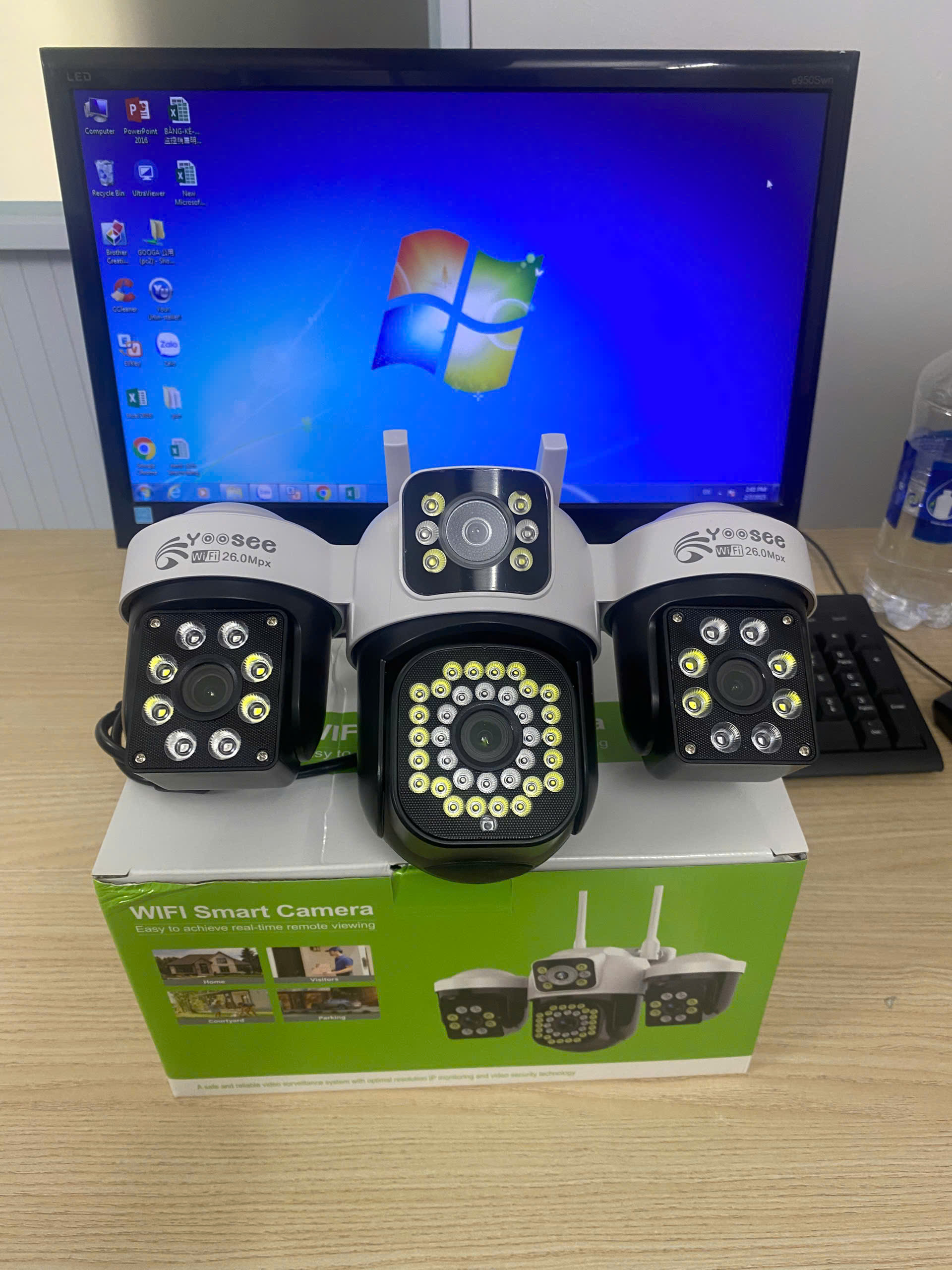Camera IP wifi Yoosee phiên bản "MÁY BAY TRÒN" 4 mắt 3 khung hình cao cấp