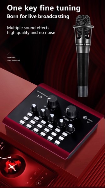 Micro đa năng không dây thu âm L8 kèm Soundcard nguyên bộ VA LI combo livestream [BH: 3 tháng]