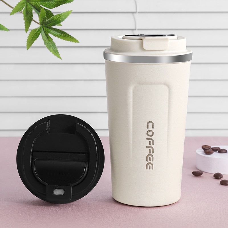 Ly giữ nhiệt lõi inox 304 510ml Vacuum cup "Water is the Source of Life" chữ Coffee nhựa nhám