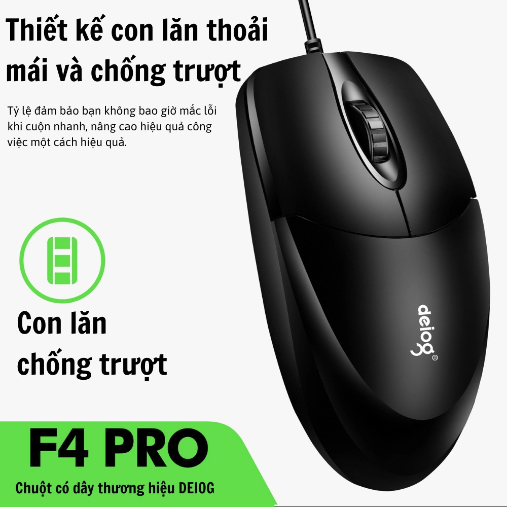 Chuột có dây Deyilong DY-F4 PRO chuyên dùng cho dân văn phòng chính hãng [BH 1 Năm]