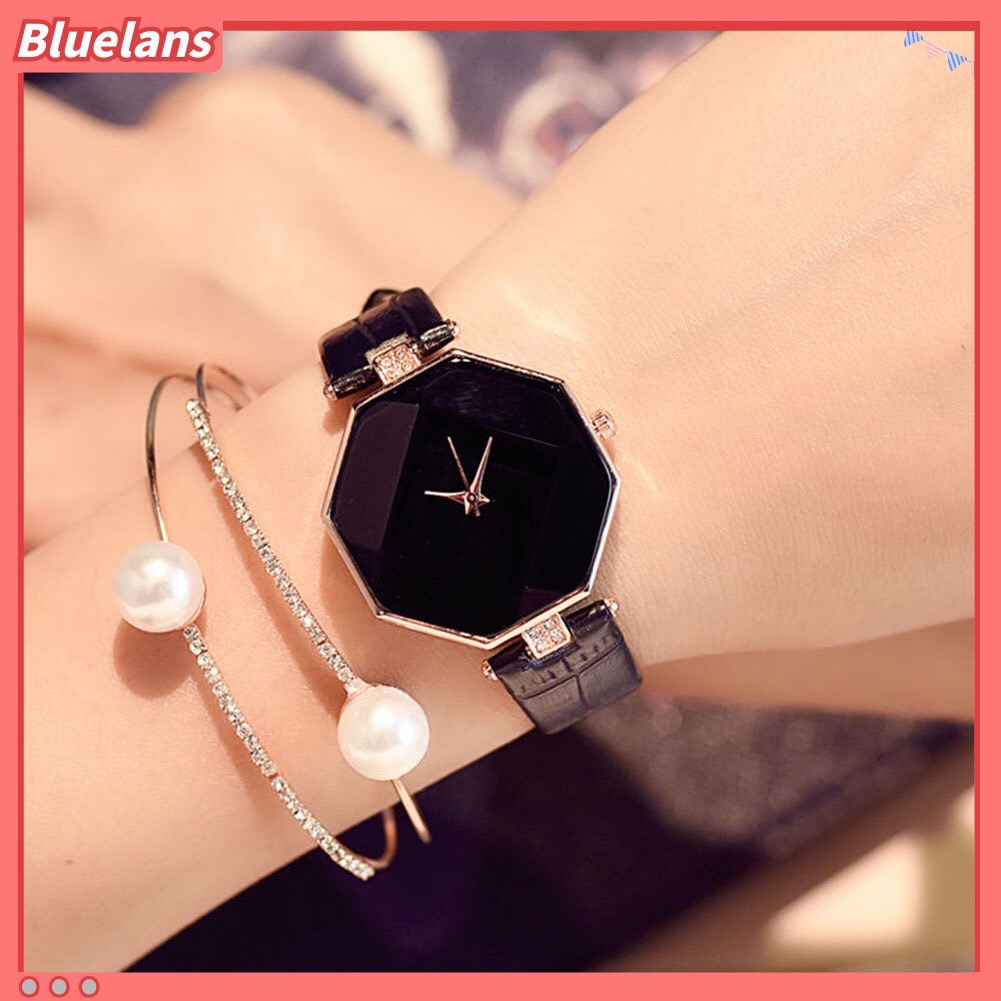 Đồng hồ nữ Bluelans dây giả da thời trang (thanh lý rẻ - ko sẵn pin) / pktn sale